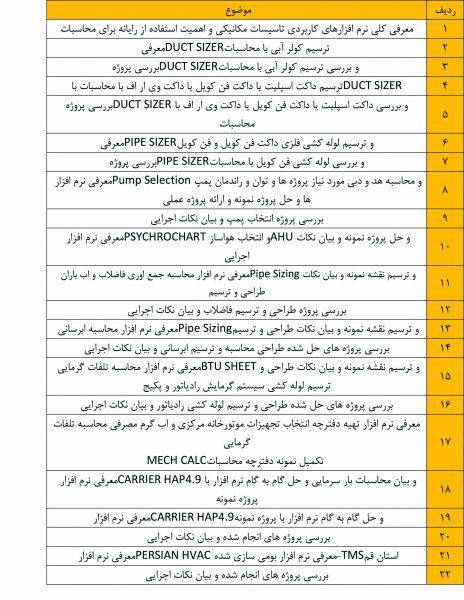 دوره آموزشی " طراحی با کمک نرم افزارهای تاسیسات مکانیک"